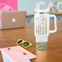 Fathers Day Grandpa Tumbler With Handle Best Grandpa Ever Grandfather Camo American Flag USA
