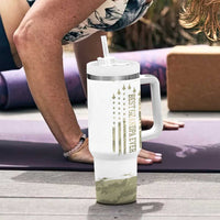 Fathers Day Grandpa Tumbler With Handle Best Grandpa Ever Grandfather Camo American Flag USA