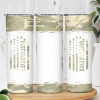 Fathers Day Dad Skinny Tumbler Best Dad Ever Camo American Flag USA Camouflage
