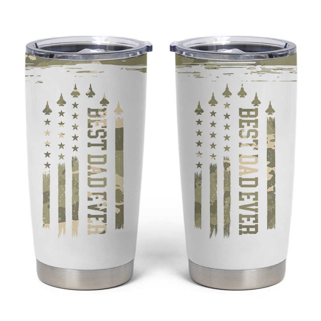 Fathers Day Dad Tumbler Cup Best Dad Ever Camo American Flag USA Camouflage