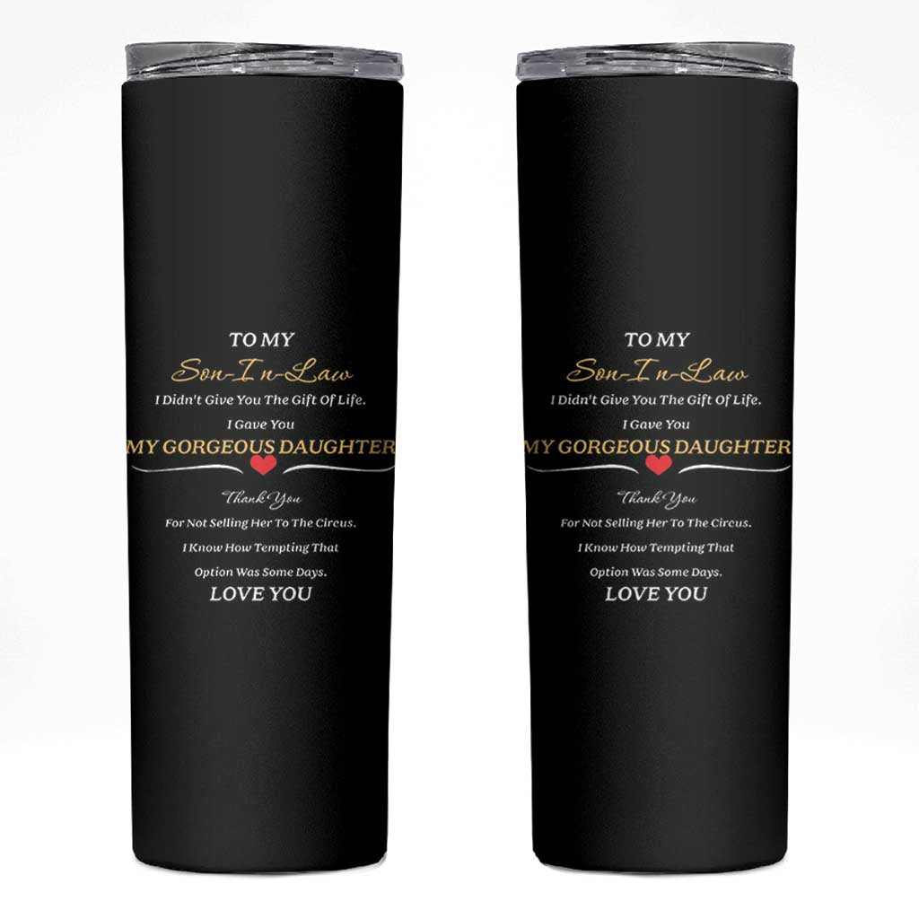 Son In Law Gifts Skinny Tumbler Future SIL Wedding Gift From Mother In Law MIL