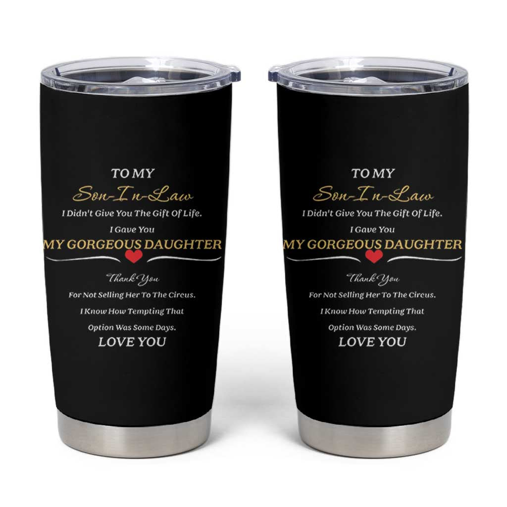 Son In Law Gifts Tumbler Cup Future SIL Wedding Gift From Mother In Law MIL