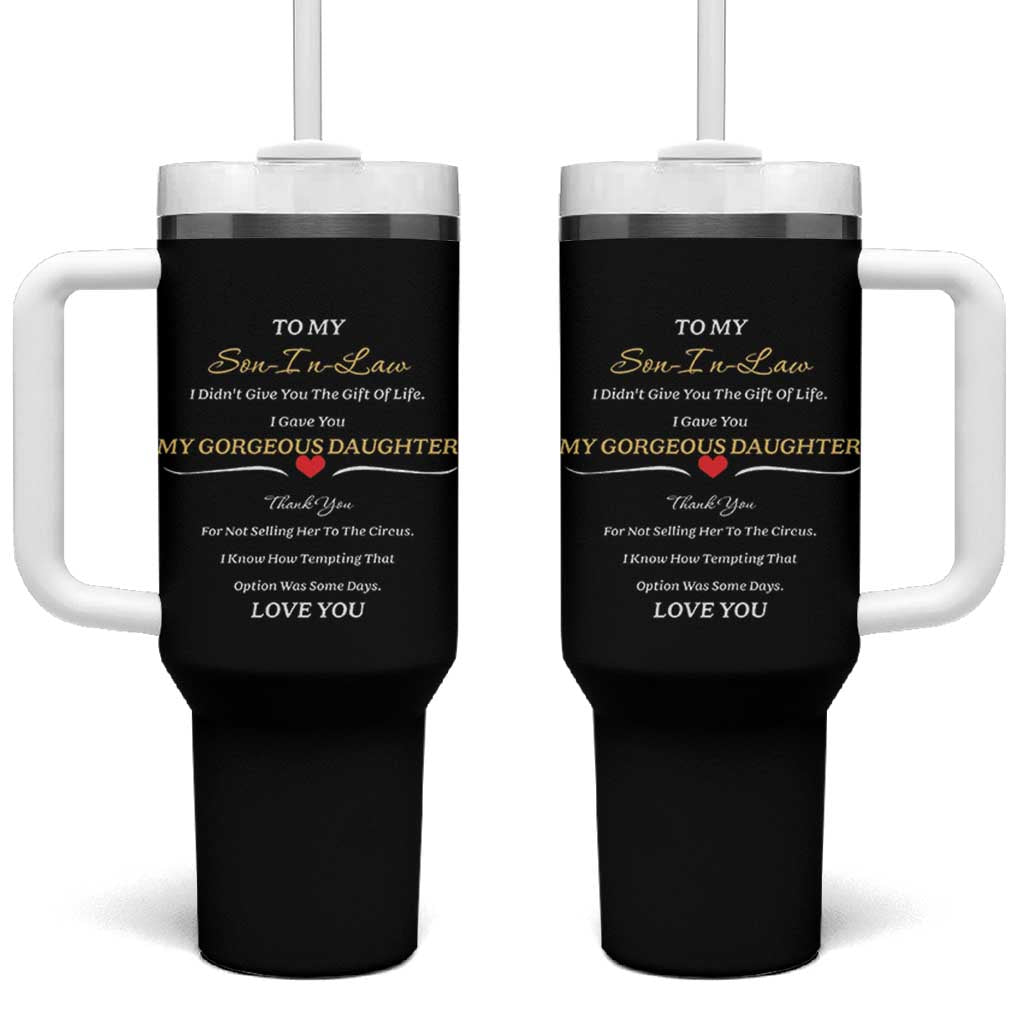 Son In Law Gifts Tumbler With Handle Future SIL Wedding Gift From Mother In Law MIL