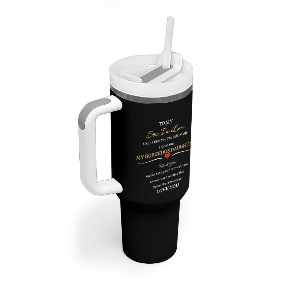 Son In Law Gifts Tumbler With Handle Future SIL Wedding Gift From Mother In Law MIL