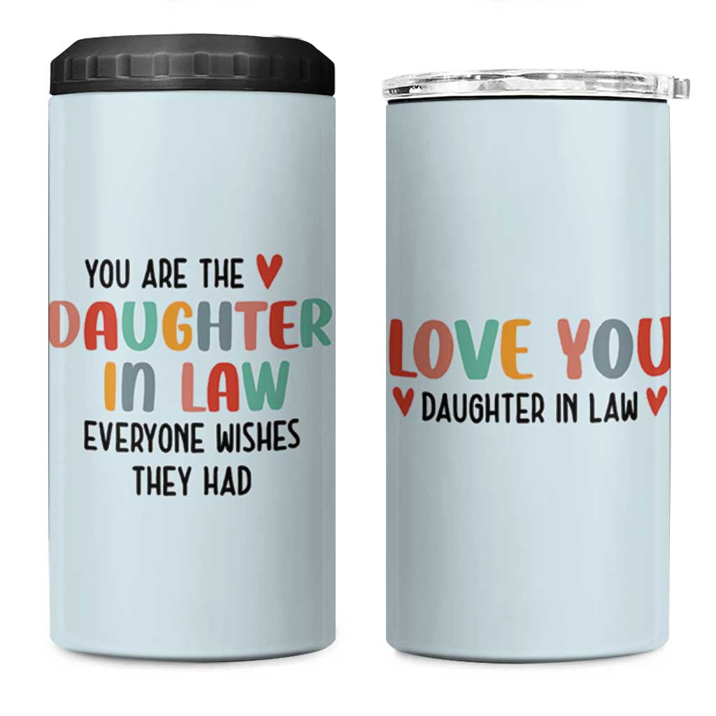 Love Gifts For Daughter In Law 4 in 1 Can Cooler Tumbler Wedding Day Gift From Mother In Law
