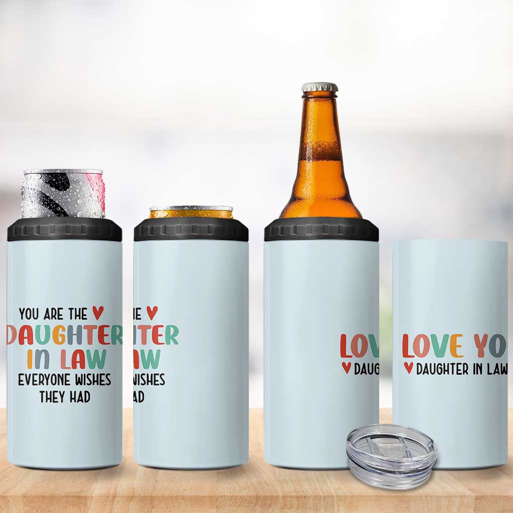 Love Gifts For Daughter In Law 4 in 1 Can Cooler Tumbler Wedding Day Gift From Mother In Law