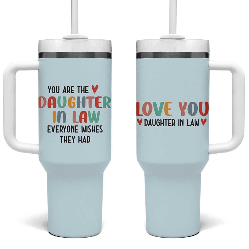 Love Gifts For Daughter In Law Tumbler With Handle Wedding Day Gift From Mother In Law