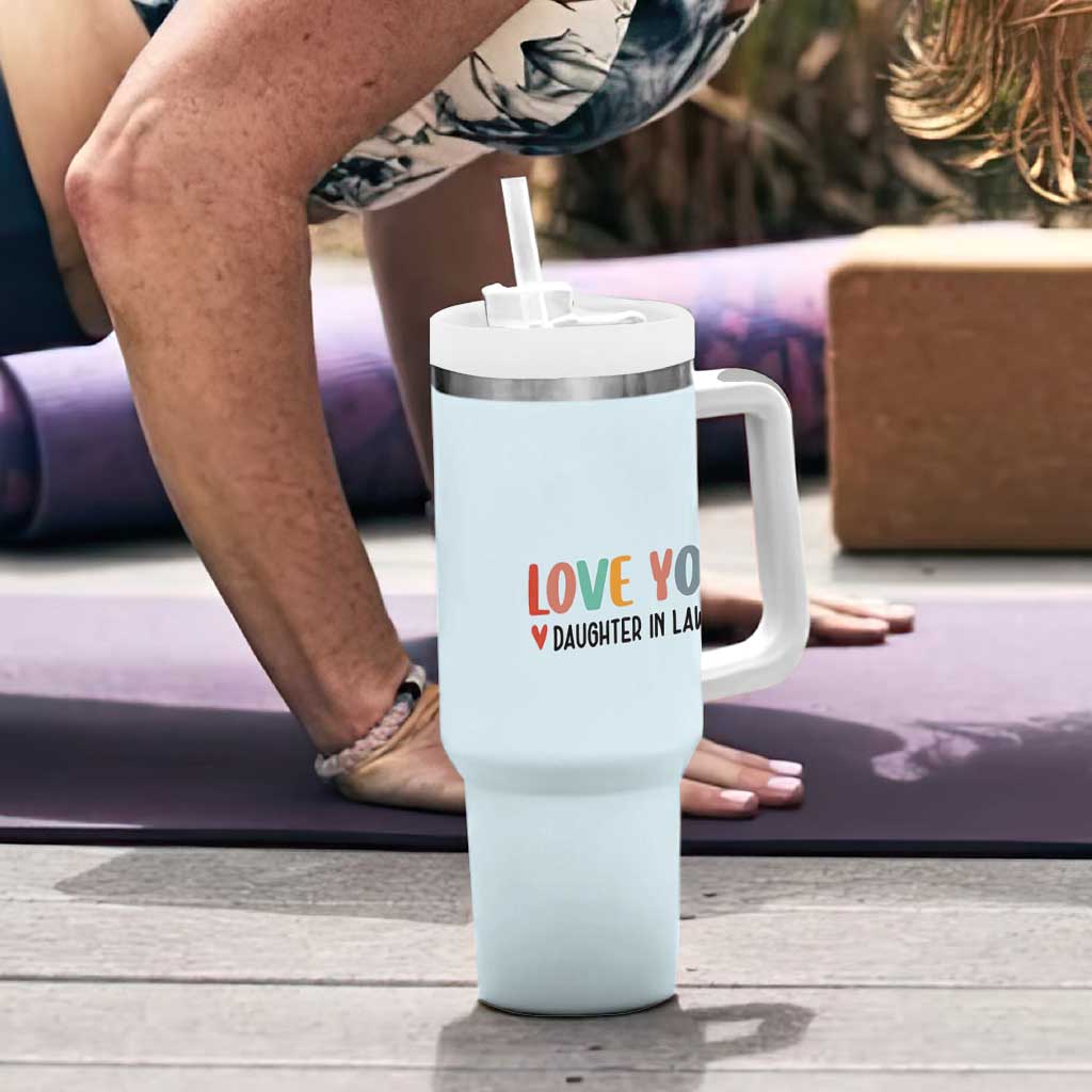 Love Gifts For Daughter In Law Tumbler With Handle Wedding Day Gift From Mother In Law