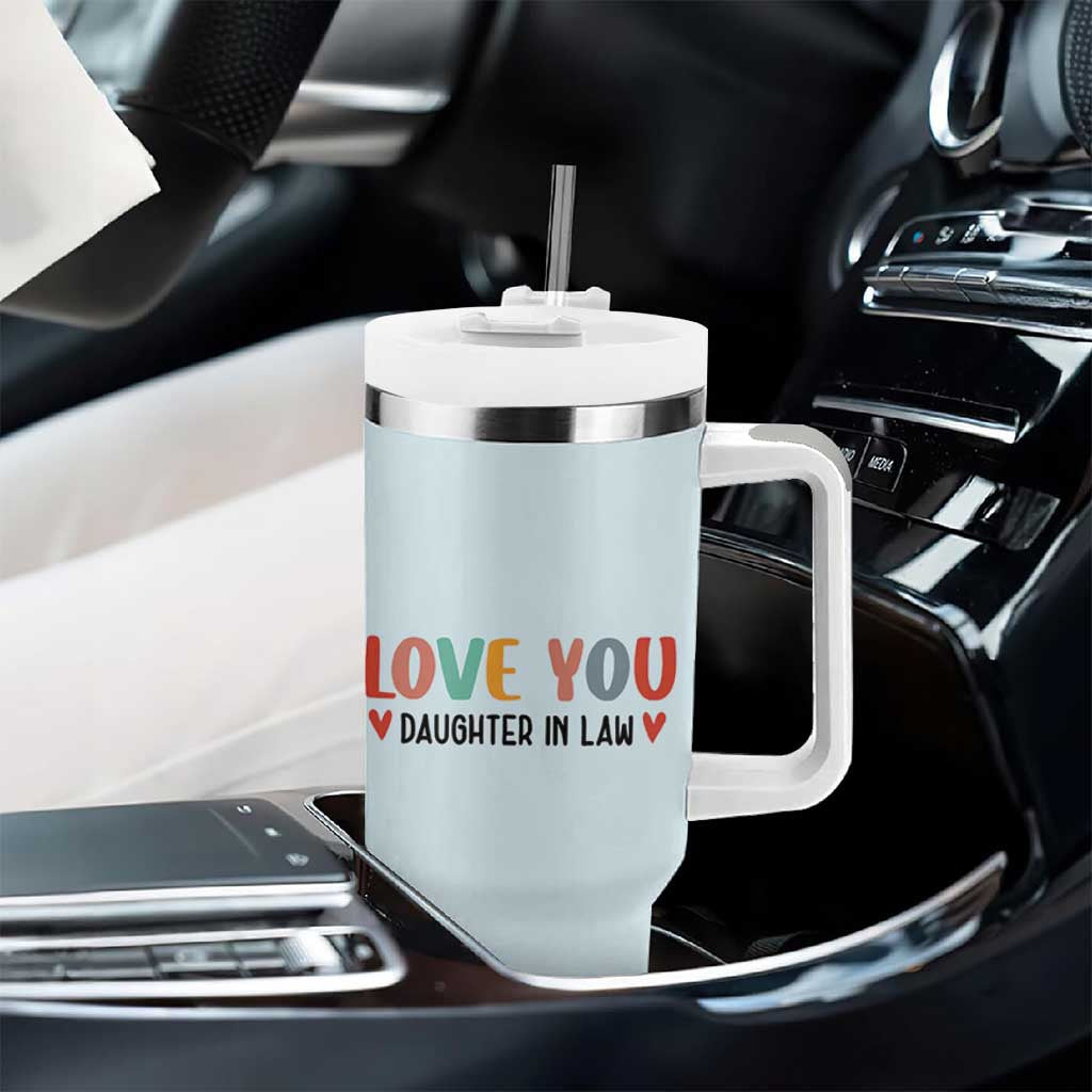 Love Gifts For Daughter In Law Tumbler With Handle Wedding Day Gift From Mother In Law
