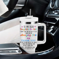 Gifts For Daughter In Law Tumbler With Handle Funny Wedding Day Gift From Mother In Law