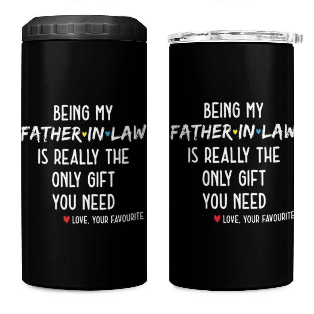 Father In Law Gift 4 in 1 Can Cooler Tumbler Funny Being My Father-in-law