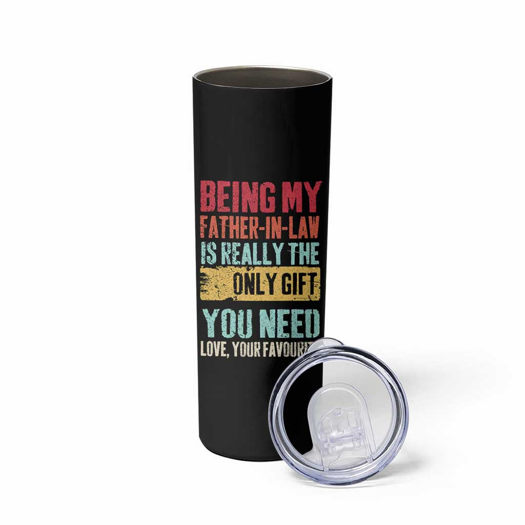 Father In Law Gift Skinny Tumbler Retro Funny Being My Father-in-law
