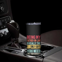 Father In Law Gift Skinny Tumbler Retro Funny Being My Father-in-law