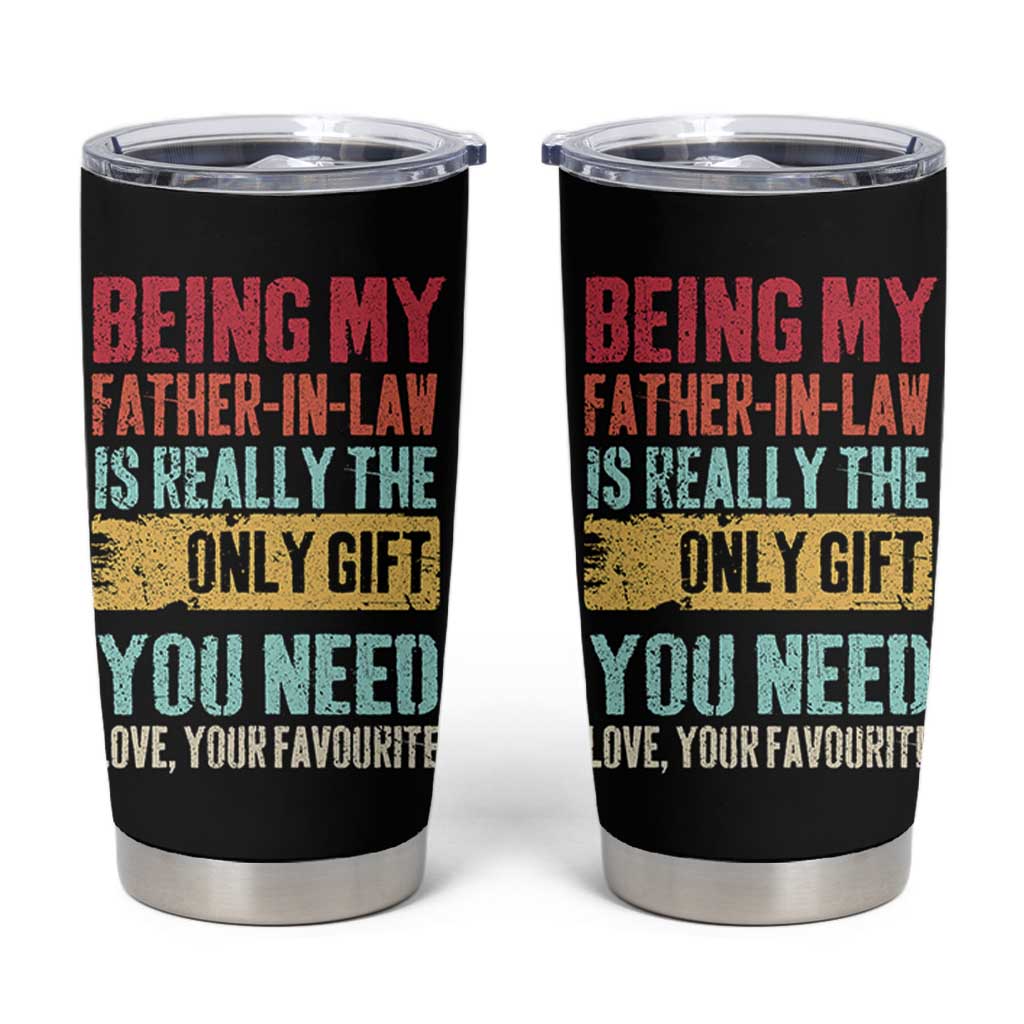 Father In Law Gift Tumbler Cup Retro Funny Being My Father-in-law