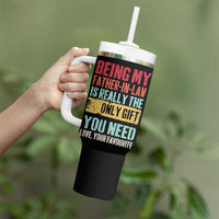 Father In Law Gift Tumbler With Handle Retro Funny Being My Father-in-law
