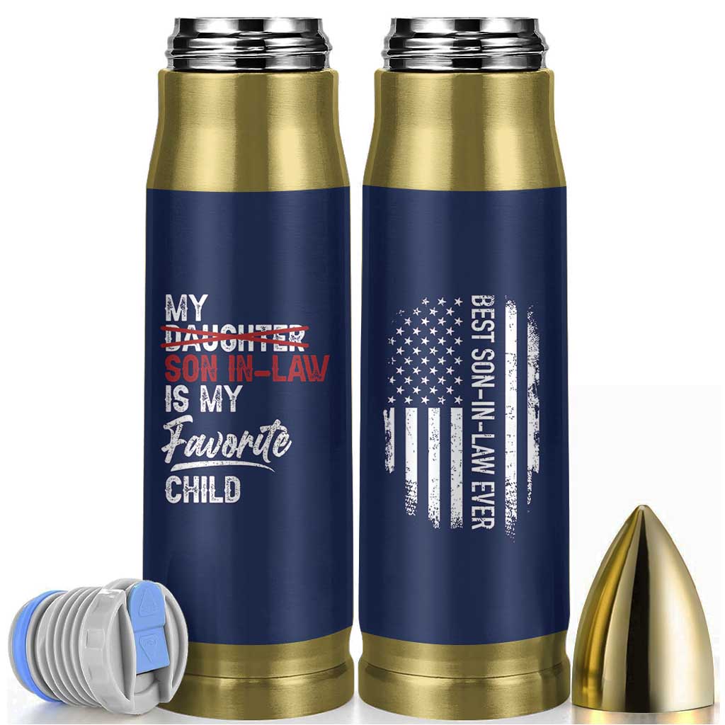 My Son In Law Is My Favorite Child Bullet Tumbler Funny Gift For Mother-in-Law Father-in-Law USA Flag