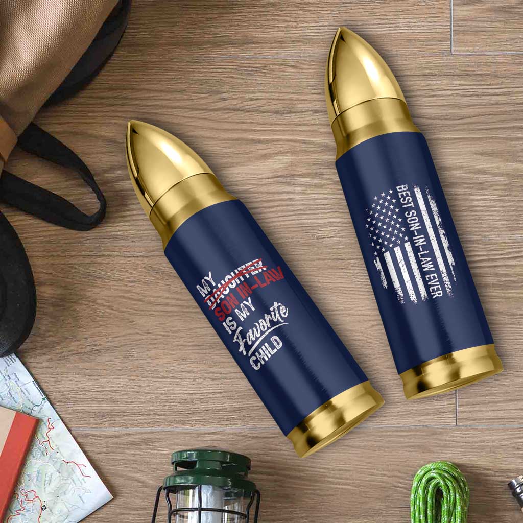 My Son In Law Is My Favorite Child Bullet Tumbler Funny Gift For Mother-in-Law Father-in-Law USA Flag