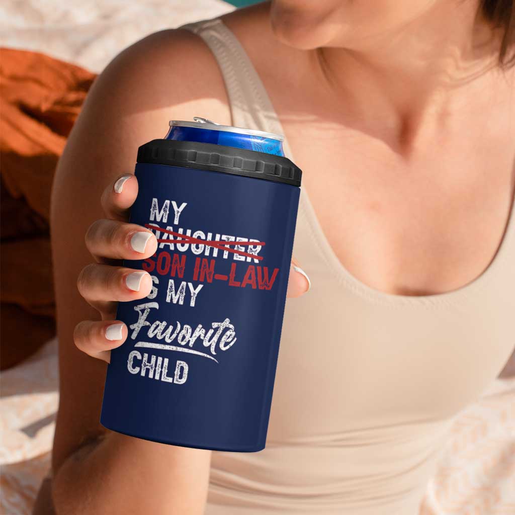 My Son In Law Is My Favorite Child 4 in 1 Can Cooler Tumbler Funny Gift For Mother-in-Law Father-in-Law USA Flag