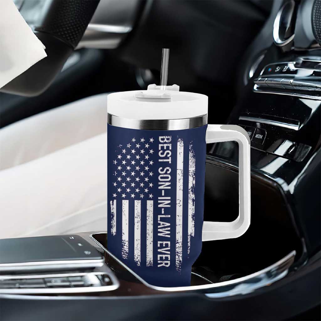 My Son In Law Is My Favorite Child Tumbler With Handle Funny Gift For Mother-in-Law Father-in-Law USA Flag