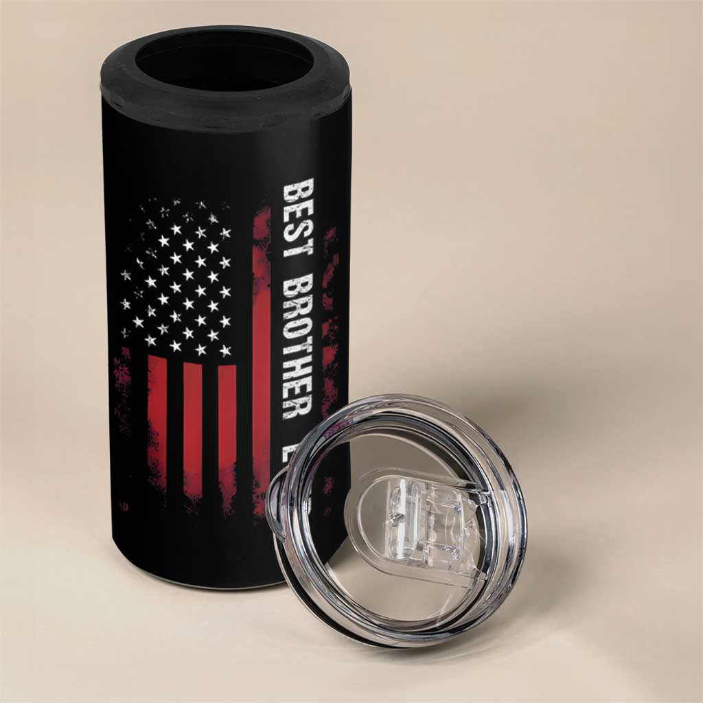 Best Brother Ever 4 in 1 Can Cooler Tumbler Retro US Flag Gifts From Sisters Siblings