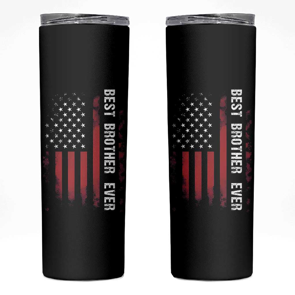 Best Brother Ever Skinny Tumbler Retro US Flag Gifts From Sisters Siblings