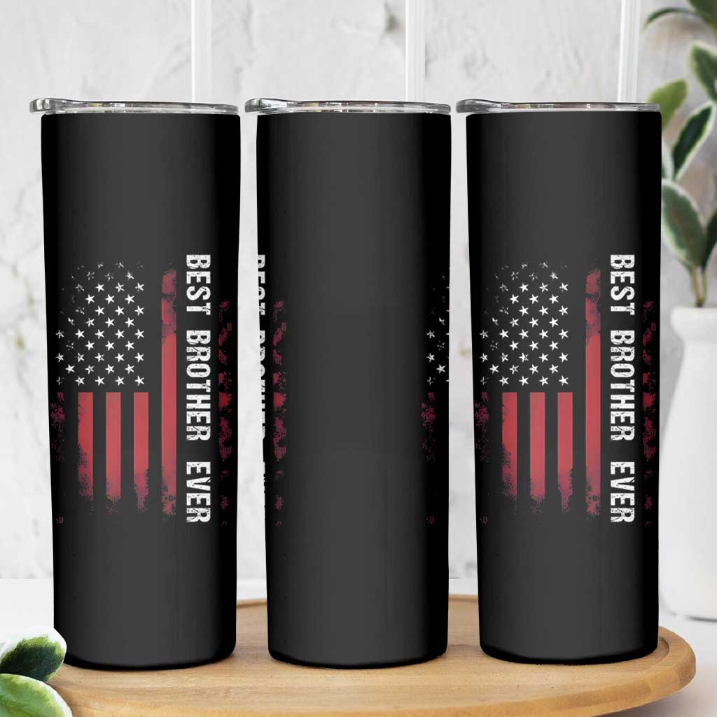 Best Brother Ever Skinny Tumbler Retro US Flag Gifts From Sisters Siblings