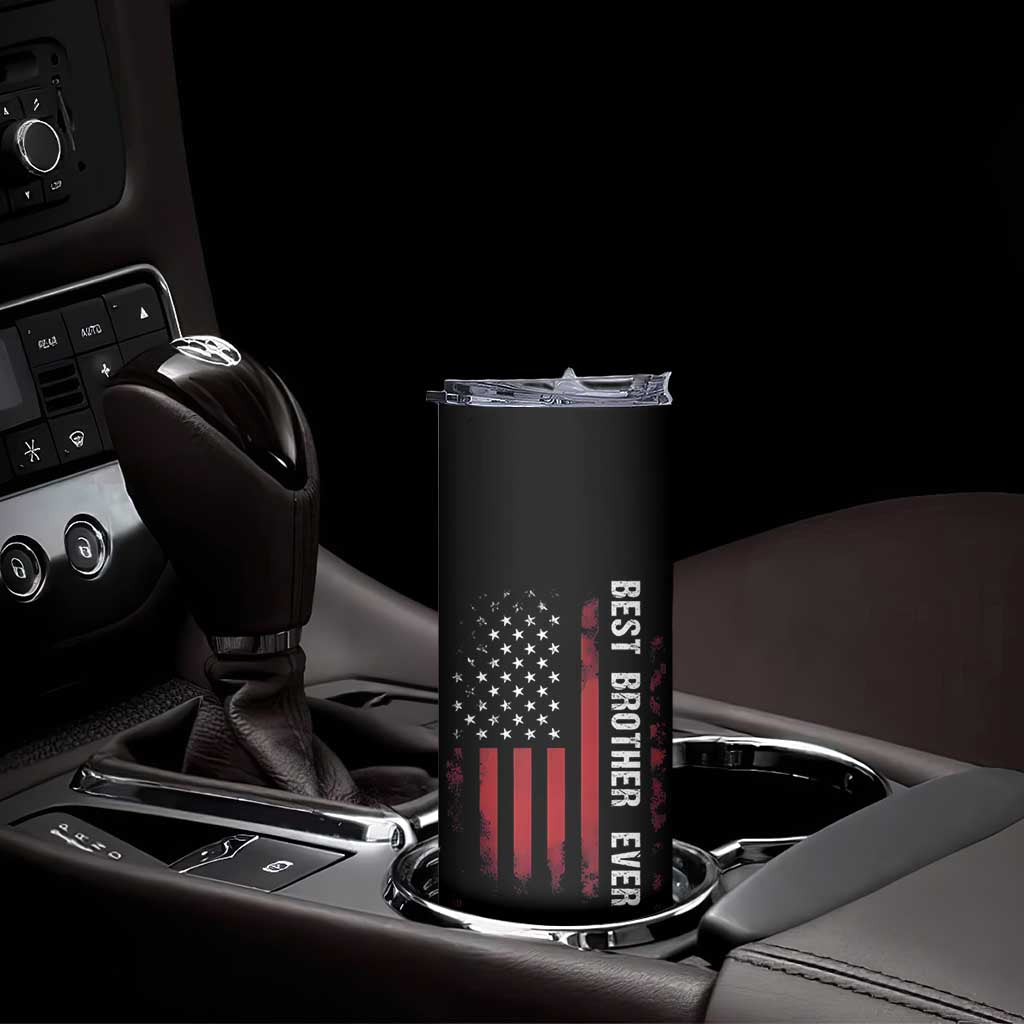 Best Brother Ever Skinny Tumbler Retro US Flag Gifts From Sisters Siblings