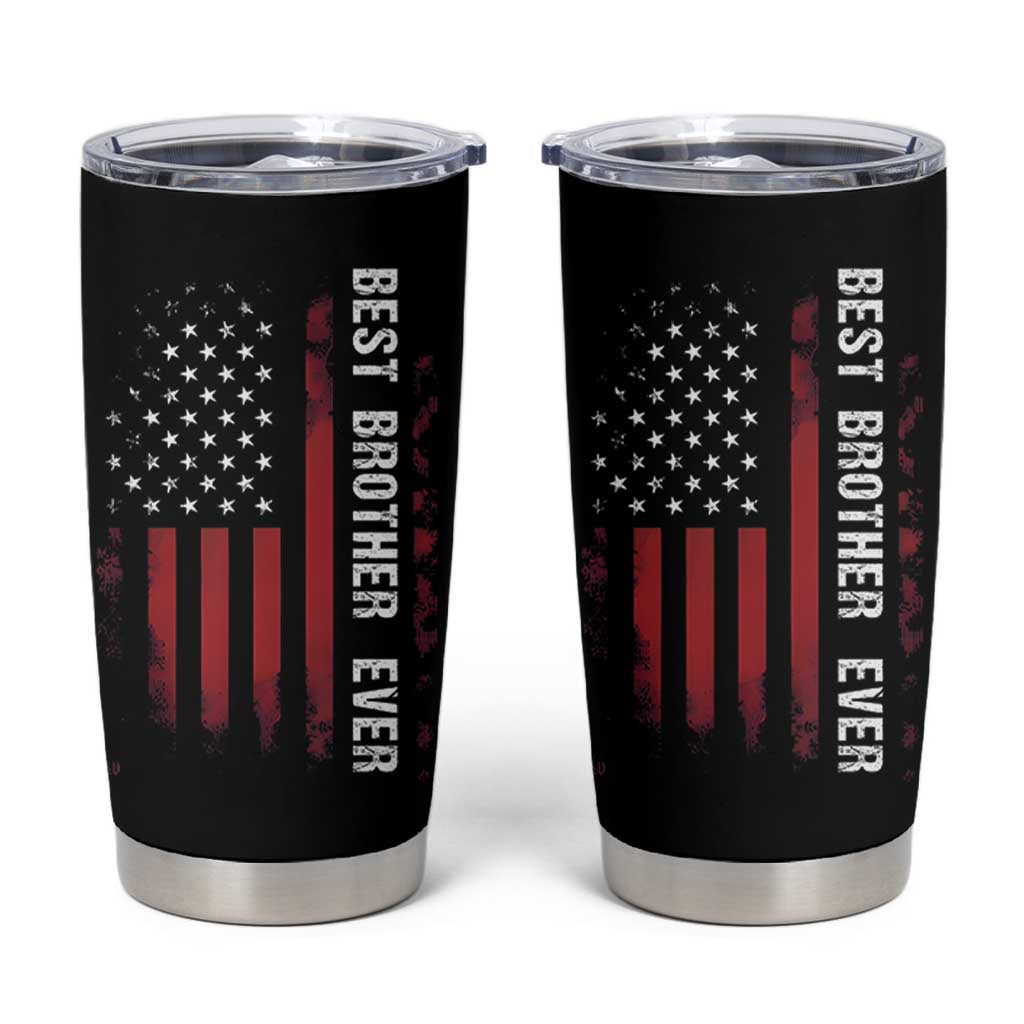 Best Brother Ever Tumbler Cup Retro US Flag Gifts From Sisters Siblings