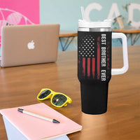 Best Brother Ever Tumbler With Handle Retro US Flag Gifts From Sisters Siblings