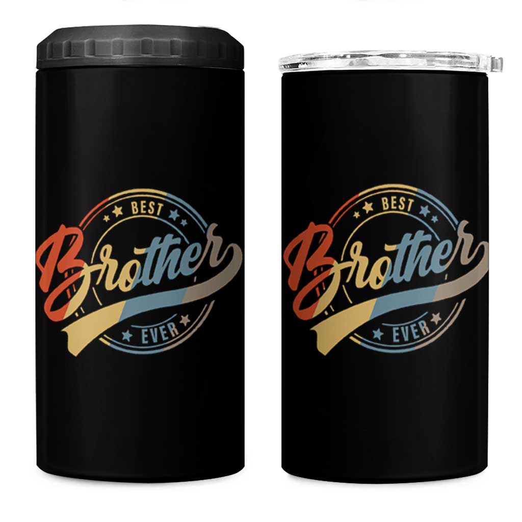 Best Brother Ever 4 in 1 Can Cooler Tumbler Retro Vintage Gifts From Sisters Siblings