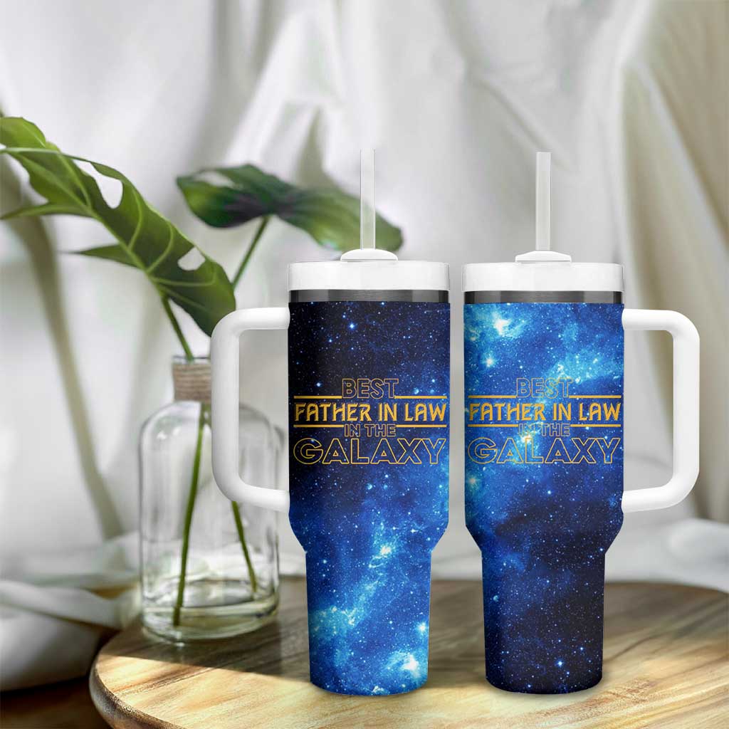 Father-In-Law Gifts Tumbler With Handle Best Father In Law In The Galaxy