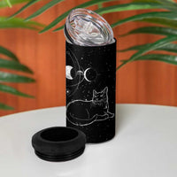 Black Cat 4 in 1 Can Cooler Tumbler Cat Lover Gifts For Women Funny Goth Witch Gothic
