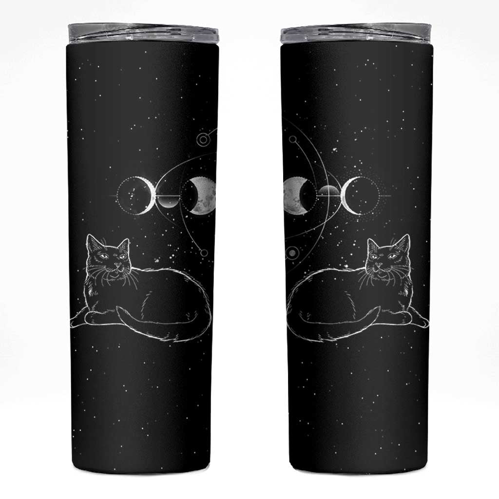 Black Cat Skinny Tumbler Cat Lover Gifts For Women Funny Goth Witch Gothic
