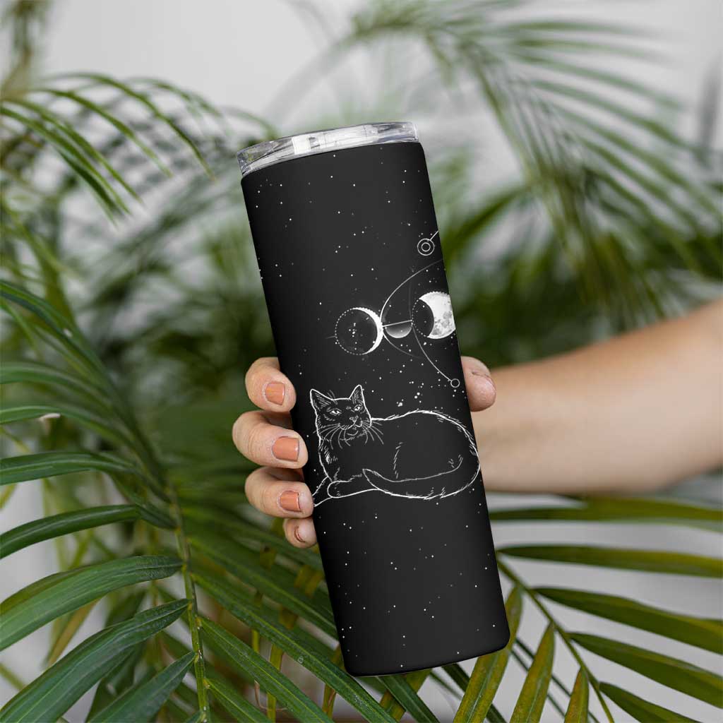 Black Cat Skinny Tumbler Cat Lover Gifts For Women Funny Goth Witch Gothic