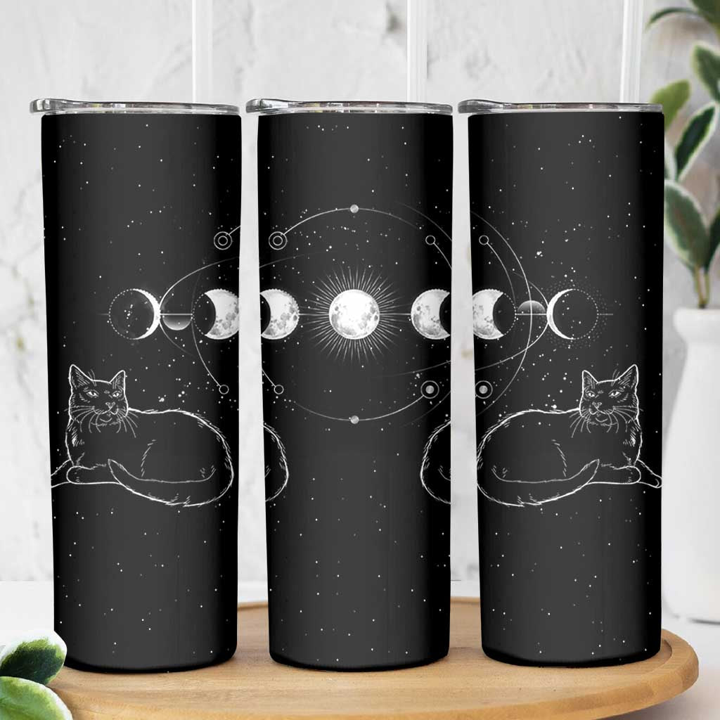 Black Cat Skinny Tumbler Cat Lover Gifts For Women Funny Goth Witch Gothic