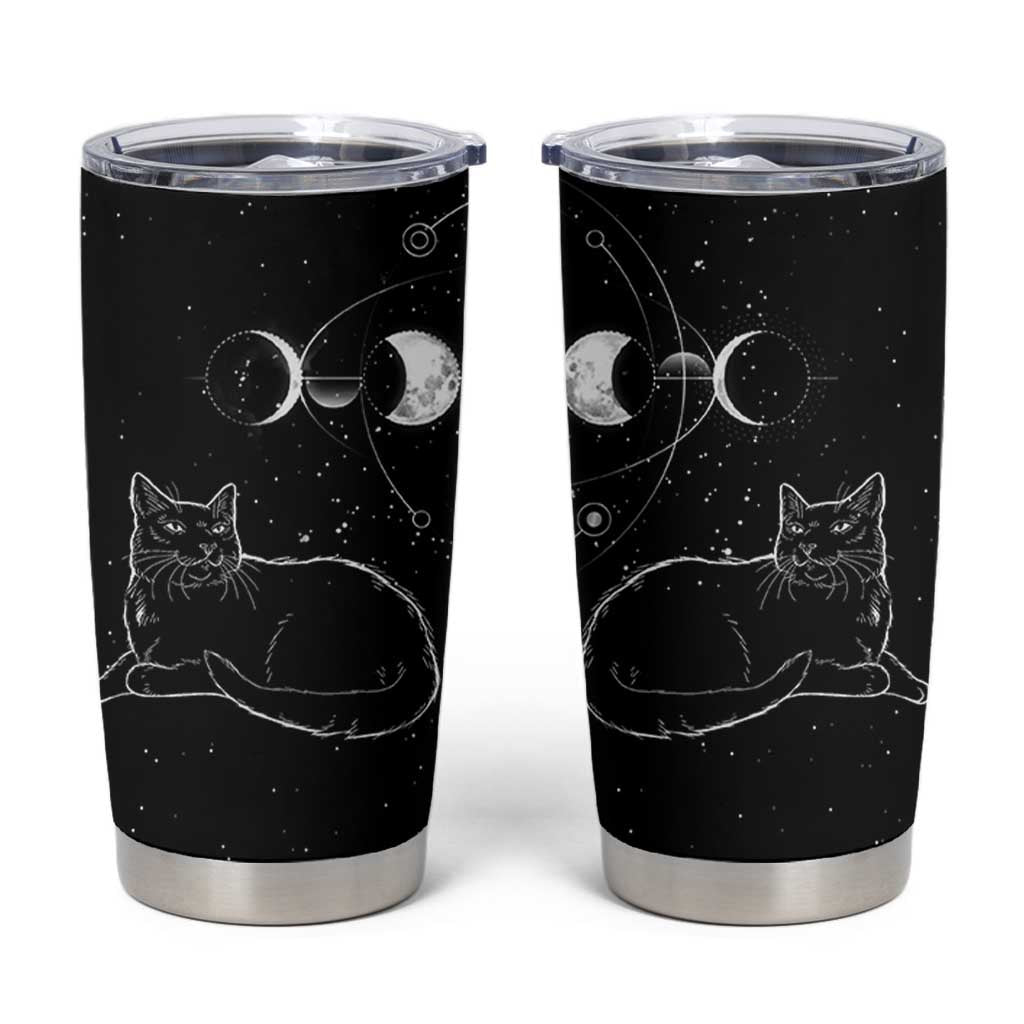 Black Cat Tumbler Cup Cat Lover Gifts For Women Funny Goth Witch Gothic