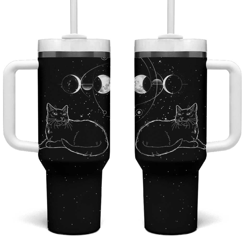 Black Cat Tumbler With Handle Cat Lover Gifts For Women Funny Goth Witch Gothic