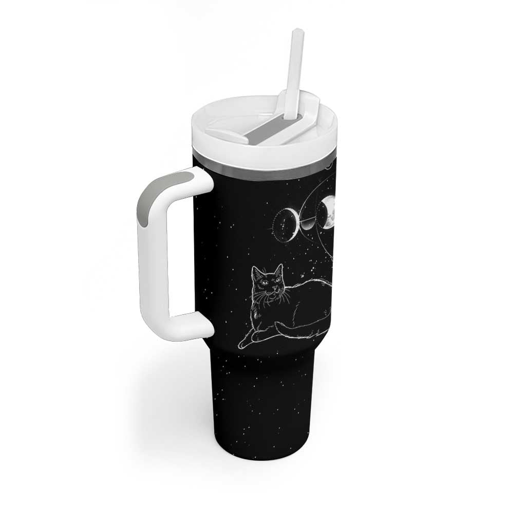 Black Cat Tumbler With Handle Cat Lover Gifts For Women Funny Goth Witch Gothic
