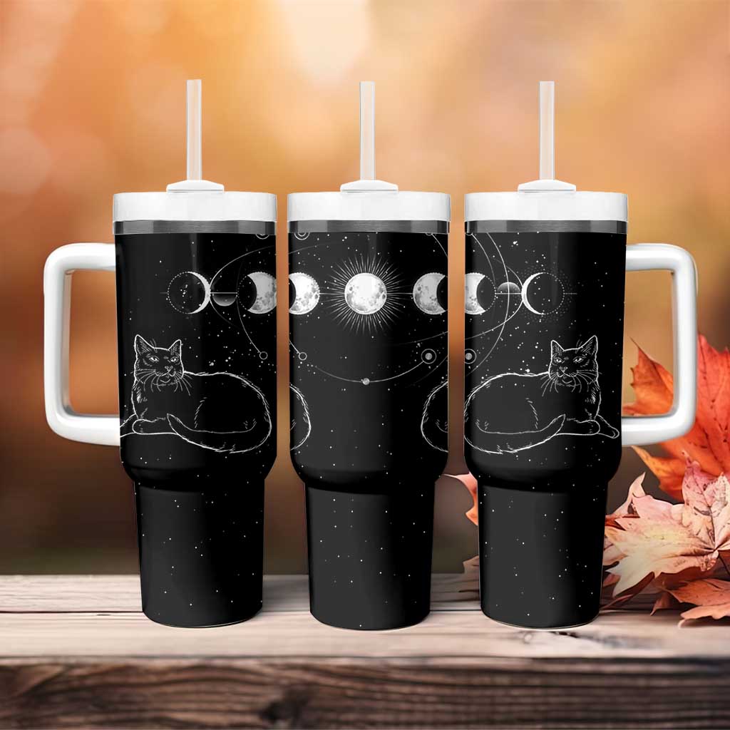 Black Cat Tumbler With Handle Cat Lover Gifts For Women Funny Goth Witch Gothic