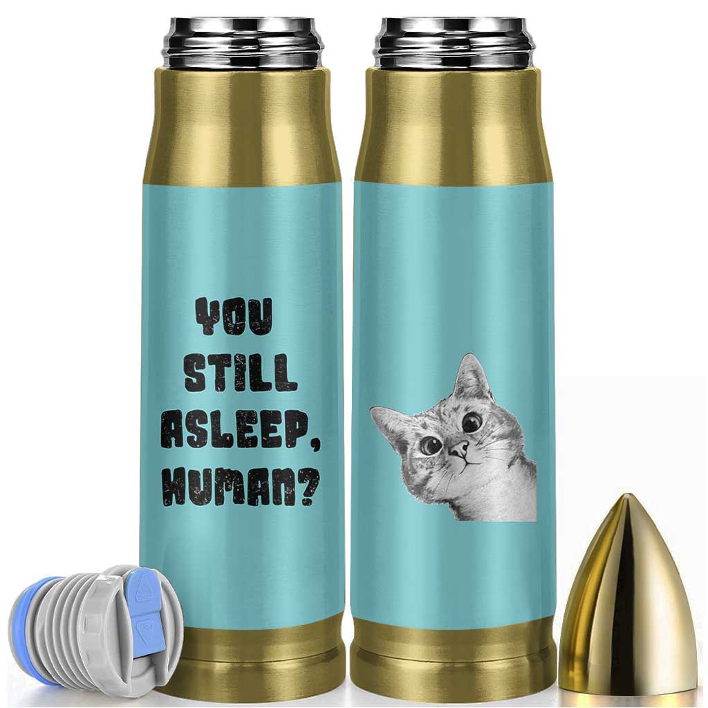 Cat Lover Gifts Bullet Tumbler You Still Asleep Human