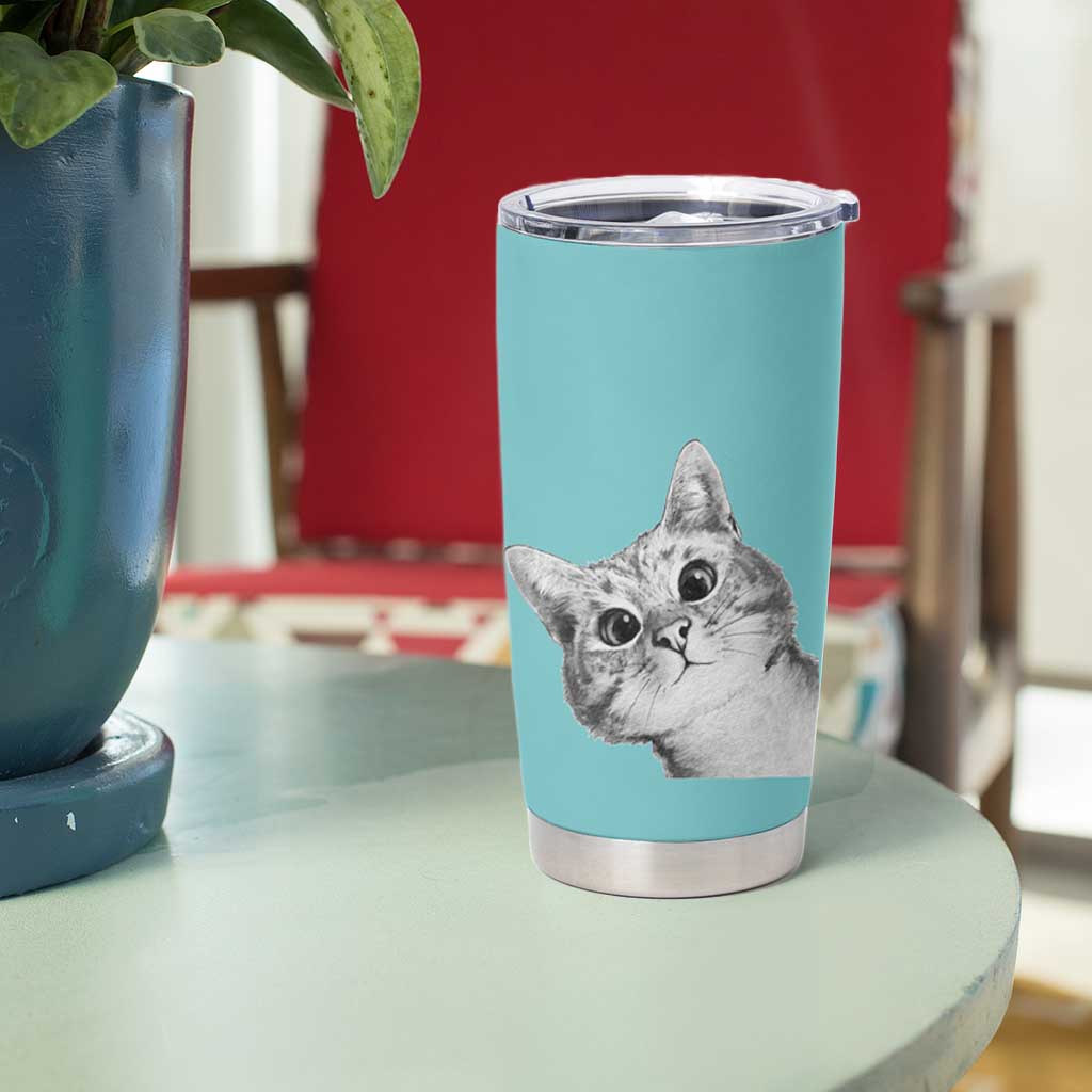 Cat Lover Gifts Tumbler Cup You Still Asleep Human