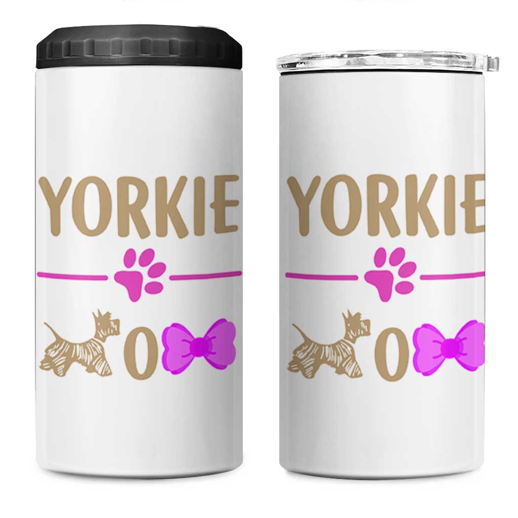 Yorkie Mom 4 in 1 Can Cooler Tumbler Yorkshire Terrier Gifts For Dog Mom Fur Mama Presents
