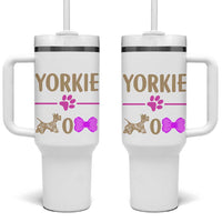 Yorkie Mom Tumbler With Handle Yorkshire Terrier Gifts For Dog Mom Fur Mama Presents