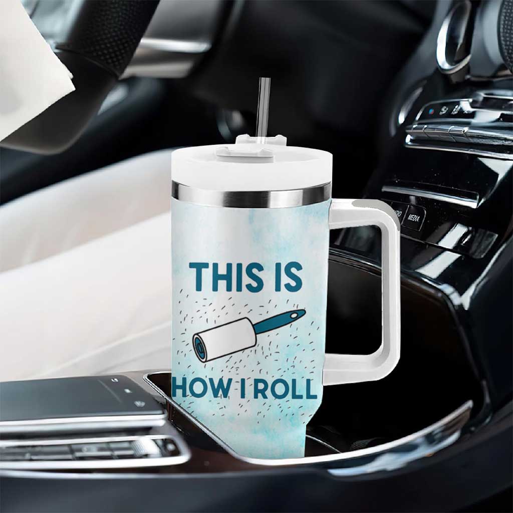 Funny Husky Mom Tumbler With Handle Funny Dog Owner Gift Siberian Husky This Is How I Roll
