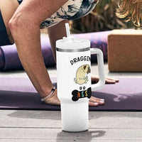 Pug Lovers Tumbler With Handle Draggin Ass Funny Dogs Mom Dad Owner Gag Gifts