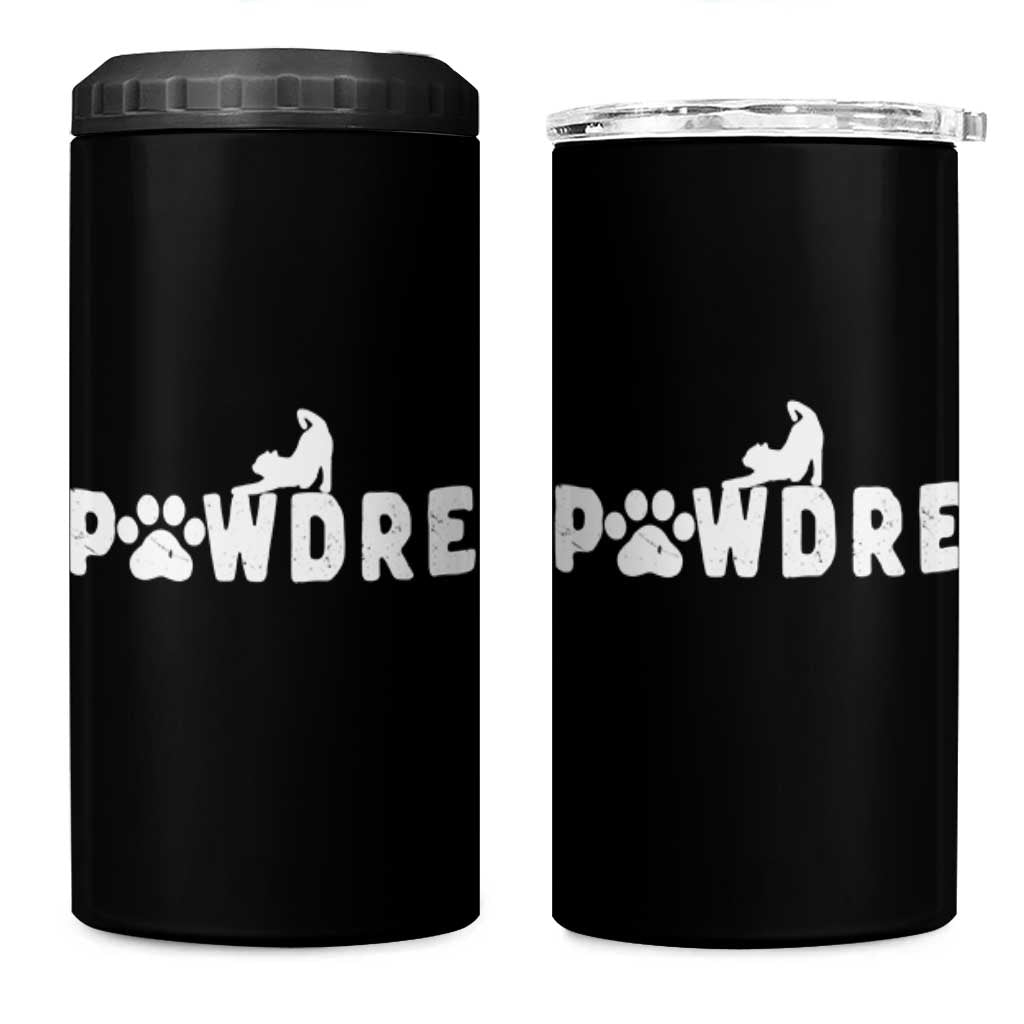 Cat Dad Gift 4 in 1 Can Cooler Tumbler Pawdre Funny Paw Print Cat Lover Fathers Day