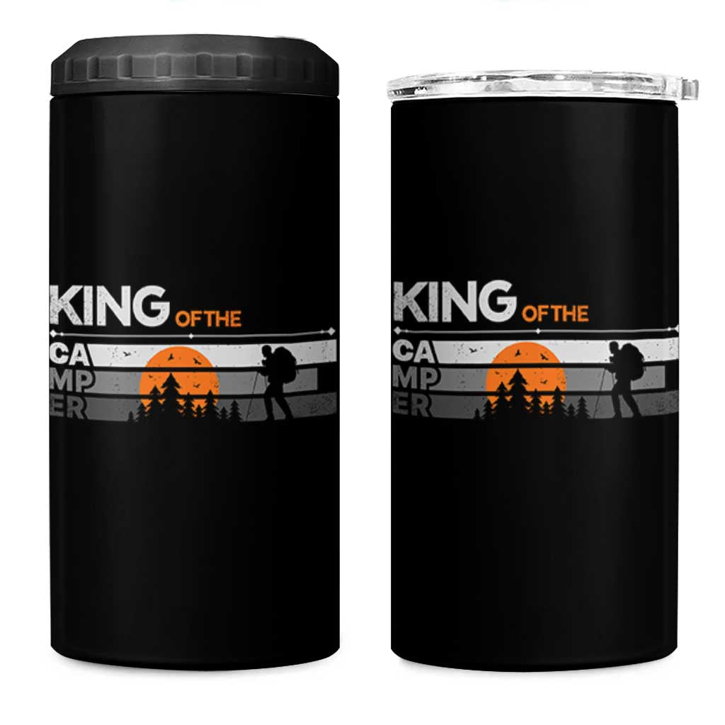 King Of The Camper 4 in 1 Can Cooler Tumbler Outdoor Camping Mountain Nature Hiking Camp Lover Gift