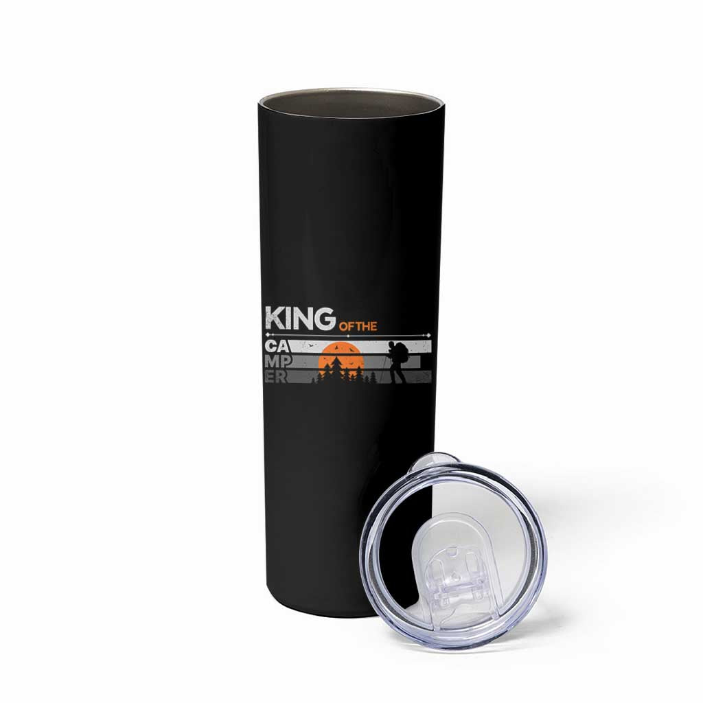 King Of The Camper Skinny Tumbler Outdoor Camping Mountain Nature Hiking Camp Lover Gift
