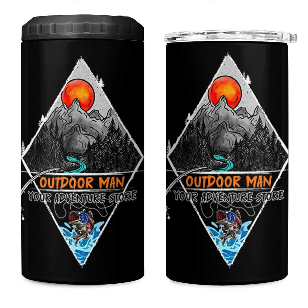 Outdoor Man 4 in 1 Can Cooler Tumbler Fishing Camping Mountain Nature Hiking Camp Lover Gift