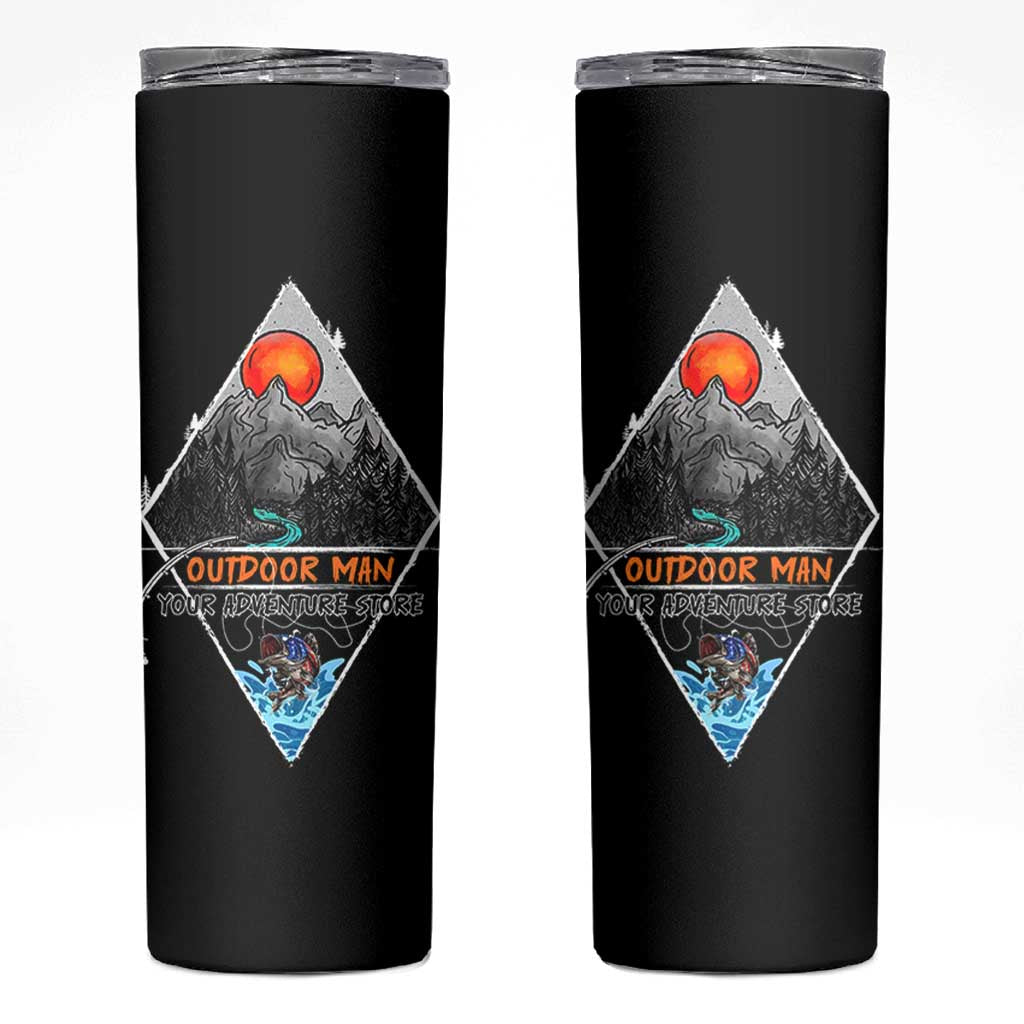 Outdoor Man Skinny Tumbler Fishing Camping Mountain Nature Hiking Camp Lover Gift